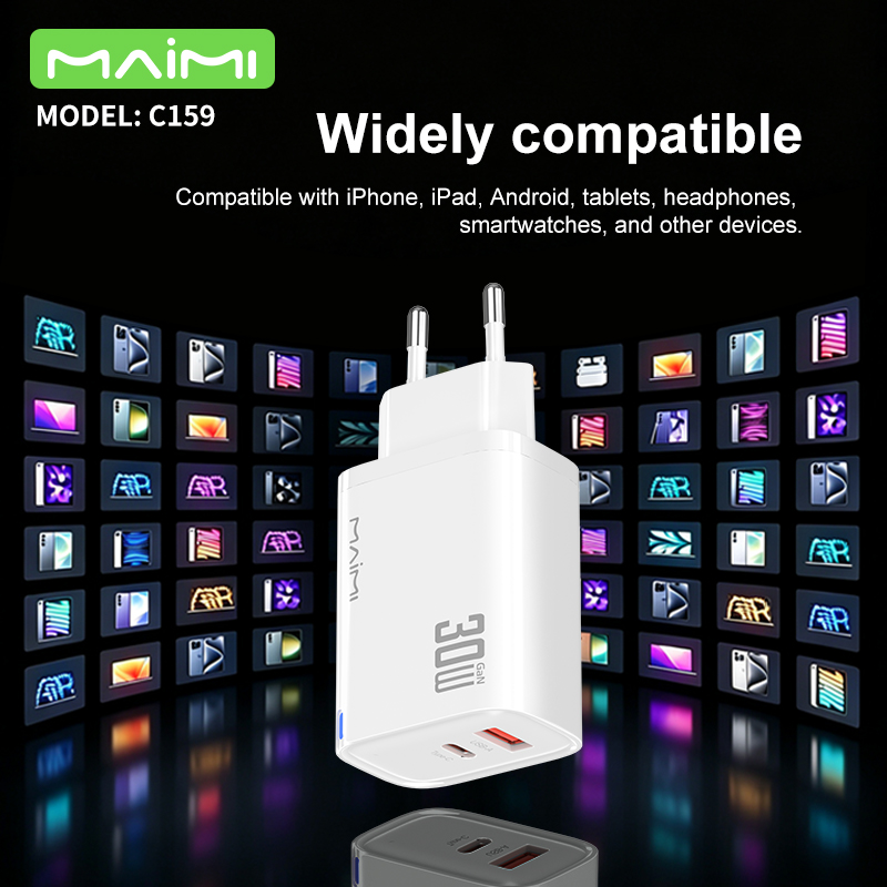 30W PD QC 3.0 EU Fast Charger – Dual-Port USB-C and USB-A Wall Charger 30W PD QC 3.0 EU Fast Charger – Dual-Port USB-C and USB-A Wall Charger