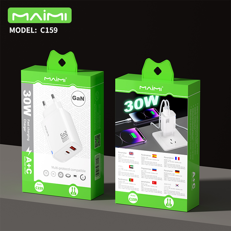 30W PD QC 3.0 EU Fast Charger – Dual-Port USB-C and USB-A Wall Charger 30W PD QC 3.0 EU Fast Charger – Dual-Port USB-C and USB-A Wall Charger